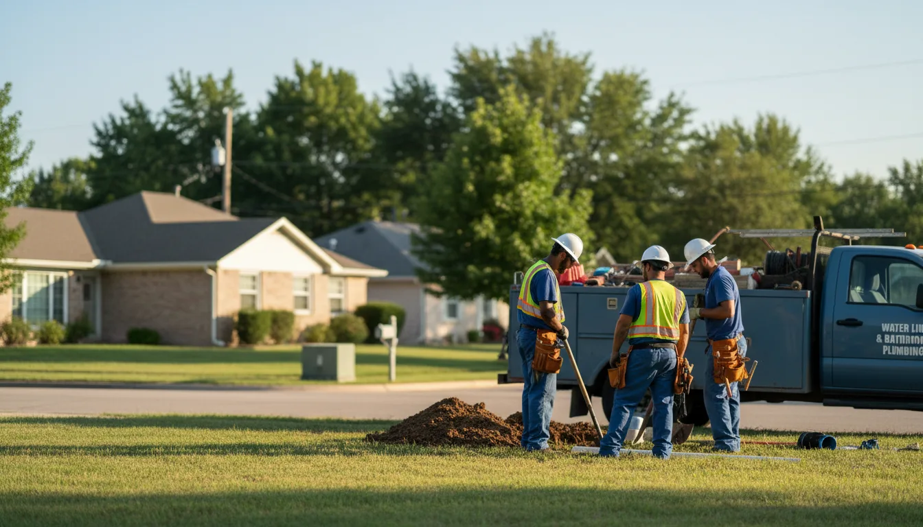 Residential water line and bathroom plumbing service in Newtown, PA